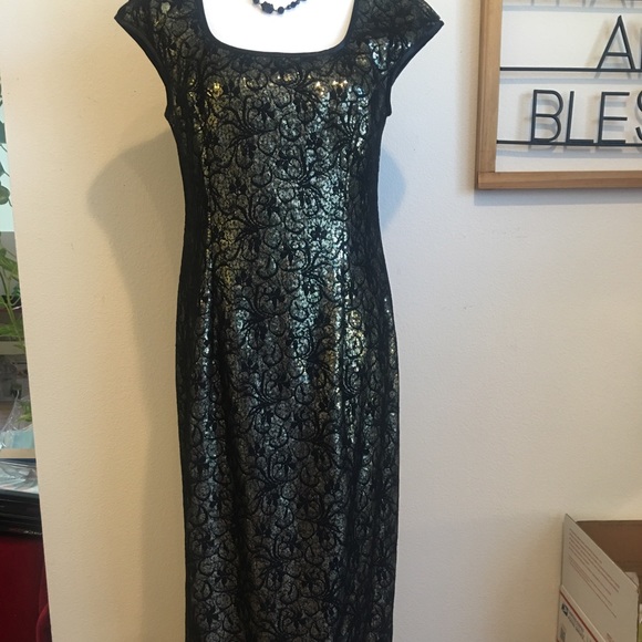 Formal Gold Sequence Maxi Dress - Picture 5 of 12